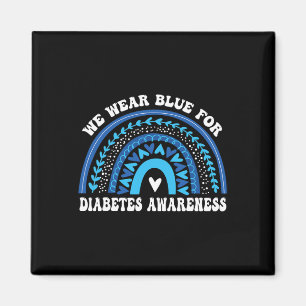 In November We Wear Blue Rainbow Diabetes Awarenes Magnet