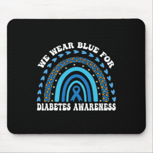 In November We Wear Blue Rainbow Diabetes Awarenes Mouse Pad