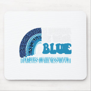 In November We Wear Blue Rainbow Diabetes Awarenes Mouse Pad