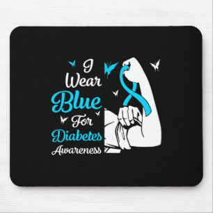 In November We Wear Blue Ribbon Diabetes Awareness Mouse Pad