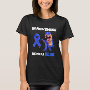 In November We Wear Blue Ribbon Diabetes Awareness T-Shirt