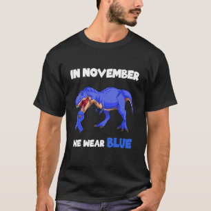 In November We Wear Blue Ribbon Diabetes Awareness T-Shirt