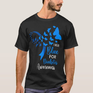 In November We Wear Blue Ribbon Diabetes Awareness T-Shirt
