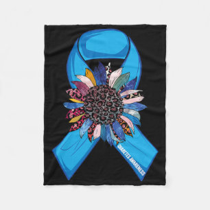 In November We Wear Blue Sunflower Diabetes Awaren Fleece Blanket