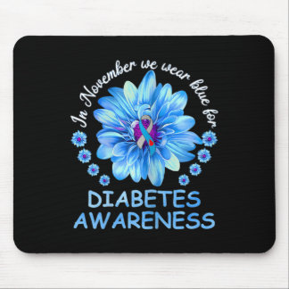 In November We Wear Blue Sunflower Diabetes Awaren Mouse Pad