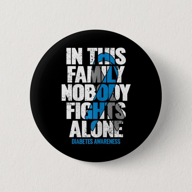 In November We Wear Blue T1d T2d Diabetic Diabetes 6 Cm Round Badge (Front)