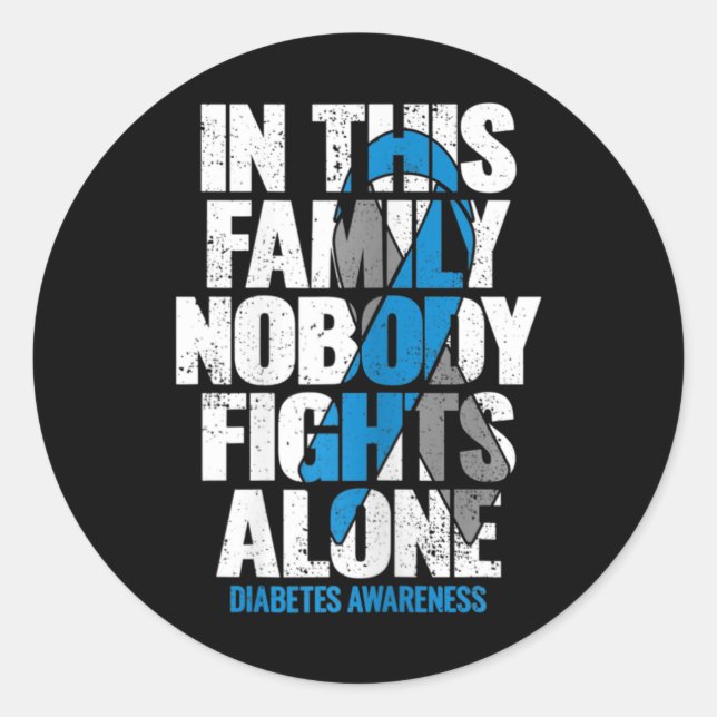 In November We Wear Blue T1d T2d Diabetic Diabetes Classic Round Sticker (Front)