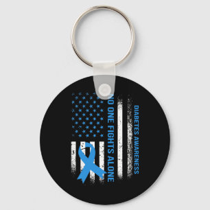 In November we Wear Blue T1D T2D Diabetic Diabetes Key Ring