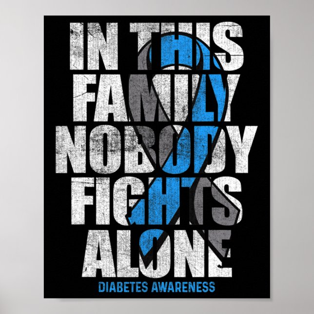 In November We Wear Blue T1d T2d Diabetic Diabetes Poster (Front)