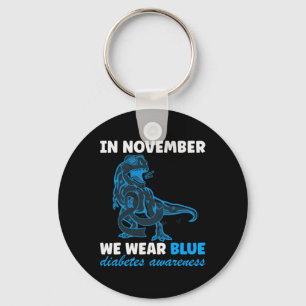 In November We Wear Blue T-rex Key Ring