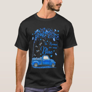 In November We Wear Blue Truck Butterfly Diabetes  T-Shirt