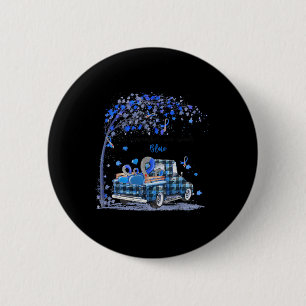 In november we wear blue truck diabetes awareness 6 cm round badge