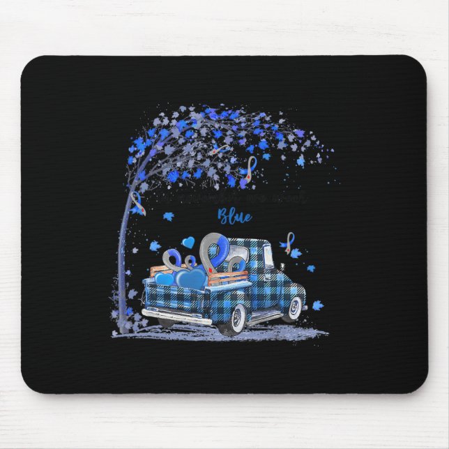 In november we wear blue truck diabetes awareness  mouse pad (Front)