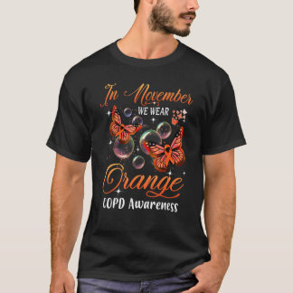 In November We Wear Orange Butterfly Copd Awarenes T-Shirt