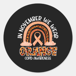 In November We Wear Orange Rainbow CRPS Awareness  Classic Round Sticker