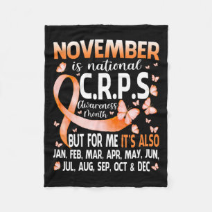 In November We Wear Orange Ribbon Crps Awareness M Fleece Blanket