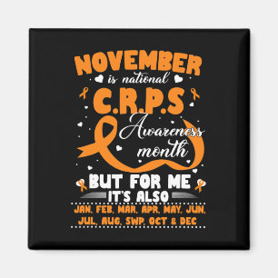 In November We Wear Orange Ribbon CRPS Awareness M Magnet