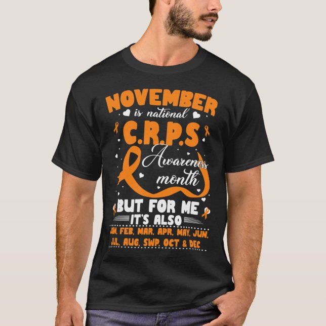 In November We Wear Orange Ribbon CRPS Awareness M T-Shirt (Front)