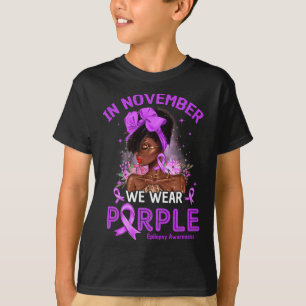 In November We Wear Purple Black Women Epilepsy Aw T-Shirt