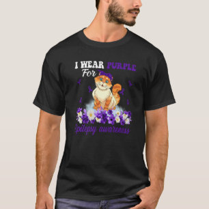 In November We Wear Purple Cat Epilepsy Awareness T-Shirt
