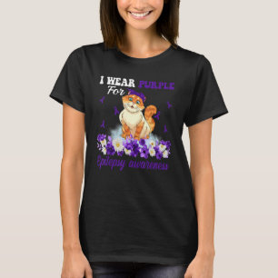 In November We Wear Purple Cat Epilepsy Awareness T-Shirt
