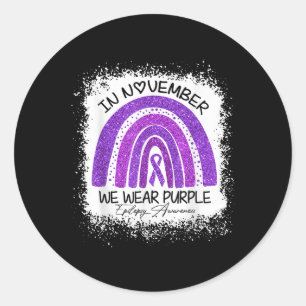 In November We Wear Purple Epilepsy Awareness  Classic Round Sticker