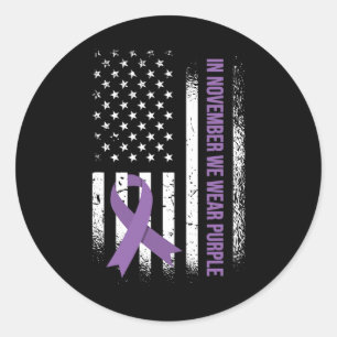 In November We Wear Purple - Epilepsy Awareness  Classic Round Sticker
