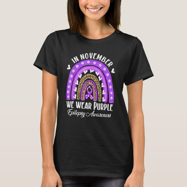 In November We Wear Purple-Epilepsy Awareness T-Shirt (Front)