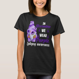 In November We Wear Purple Gnome Epilepsy Awarenes T-Shirt