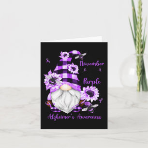 In November We Wear Purple Gnomes Alzheimer Awaren Card