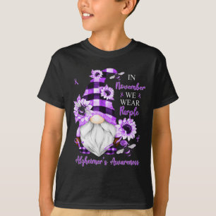 In November We Wear Purple Gnomes Alzheimer Awaren T-Shirt