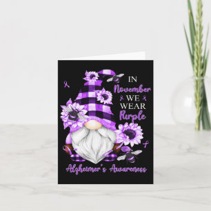In November We Wear Purple Gnomes Heimerheimer Awa Card