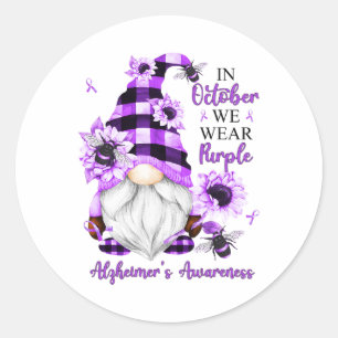 In November We Wear Purple Gnomes Heimerheimer Awa Classic Round Sticker