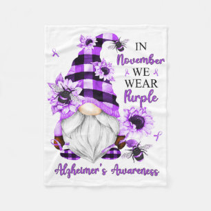 In November We Wear Purple Gnomes Heimerheimer Awa Fleece Blanket