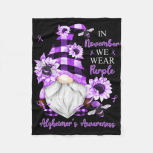 In November We Wear Purple Gnomes Heimerheimer Awa Fleece Blanket