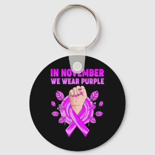 In November We Wear Purple Heimerheimer Awareness Key Ring