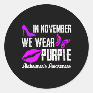 In November We Wear Purple Heimerheimer´s Awarenes Classic Round Sticker