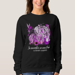In November We Wear Purple Hummingbird Alzheimer's Sweatshirt