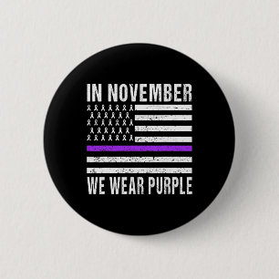 In November We Wear Purple Pancreatic Cancer Aware 6 Cm Round Badge