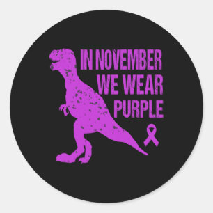 In November We Wear Purple Pancreatic Cancer Aware Classic Round Sticker
