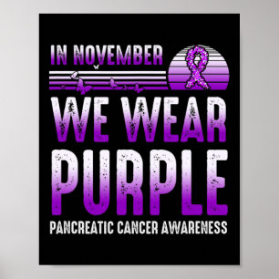 In November We Wear Purple Pancreatic Cancer Aware Poster