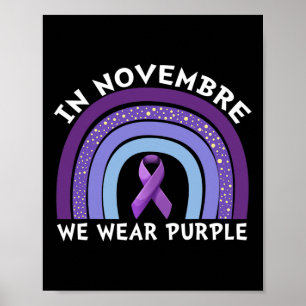 In November We Wear Purple Pancreatic Cancer Aware Poster