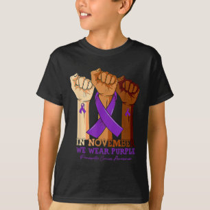 In November We Wear Purple Pancreatic Cancer Hand T-Shirt