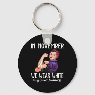 In November We Wear White Lung Cancer Awareness  Key Ring