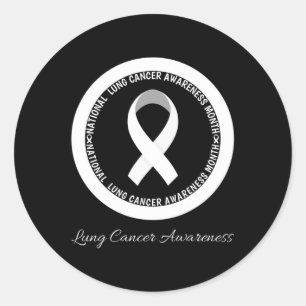 In November We Wear White Lung Cancer Awareness Mo Classic Round Sticker
