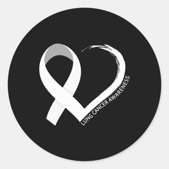 In November We Wear White Lung Cancer Awareness Mo Classic Round Sticker (Front)