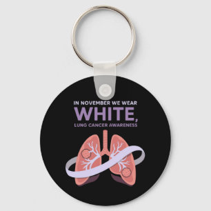 In November We Wear White Show Your Support Key Ring