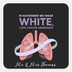 In November We Wear White Show Your Support Square Sticker