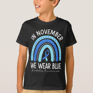 In November Wear Blue Rainbow Diabetes Awareness T-Shirt