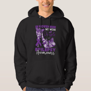 In November Wear Purple High Heel Butterfly Epilep Hoodie